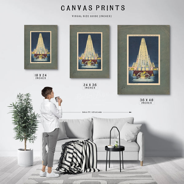 The Prometheus Tower Art Deco Monolith Rising From Manhattans Electric Night — Framed Wall Art Room View | Bella Frye