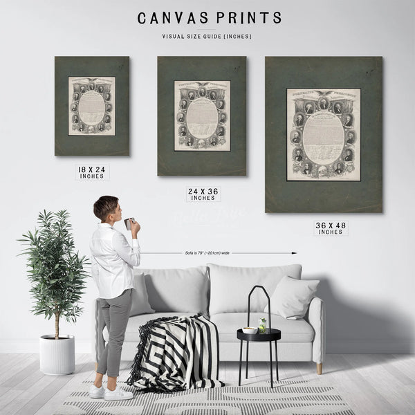 Portraits of the Presidents 1846 — Framed Wall Art Room View | Bella Frye