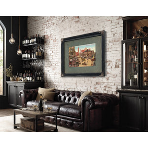 The Crossroads of Commerce Herald Squares Gilded Chaos — Framed Wall Art Room View | Bella Frye