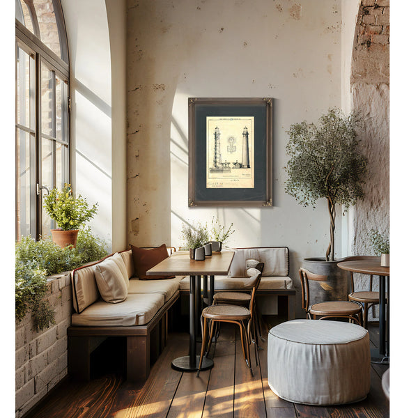 Sand Island Light Station Blueprint the Keepers Vigil — Framed Wall Art Room View | Bella Frye