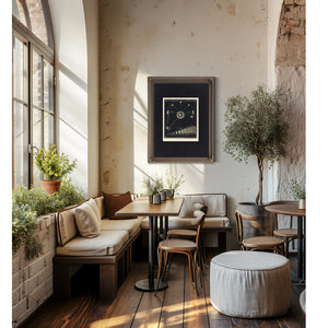 The Celestial Mechanics of Light and Shadow — Part B — Framed Wall Art Room View | Bella Frye