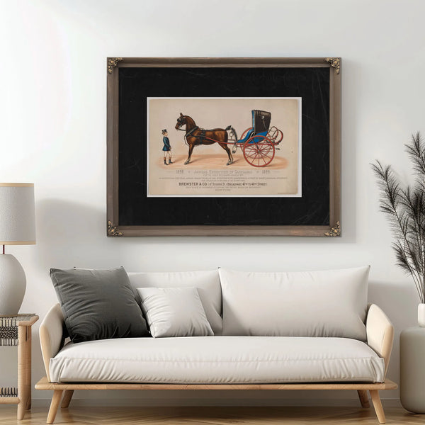 Brewster Co Annual Exhibition of Carriages — Framed Wall Art Room View | Bella Frye