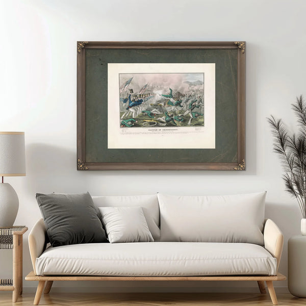 Battle of Churubuscofought Near the City of Mexico 2th of August 1847 1847 — Framed Wall Art Room View | Bella Frye