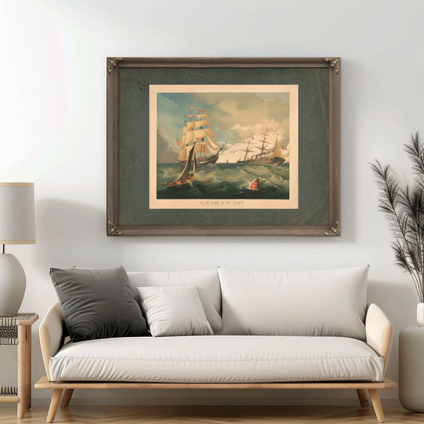Gw Gail Ax Navy 1886 — Framed Wall Art Room View | Bella Frye