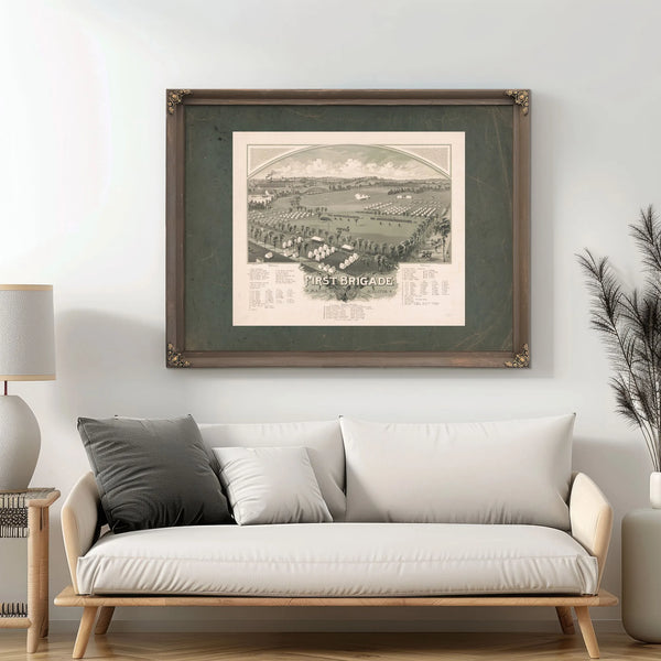 Encampment of First Brigade Maine Volunteer Militia 1885 — Framed Wall Art Room View | Bella Frye