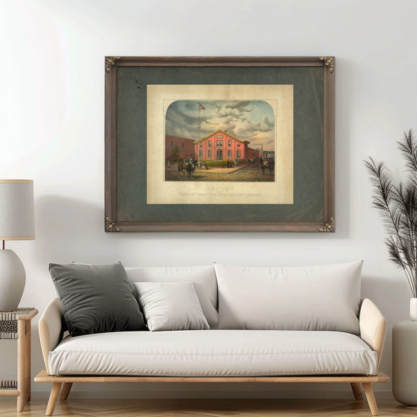 Armory of the First Troop Philadelphia City Cavalry 1863 — Framed Wall Art Room View | Bella Frye