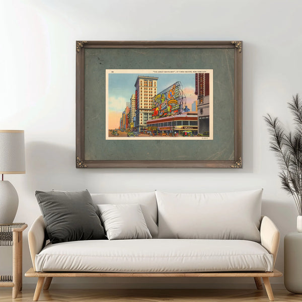 Electric Dreams of the Great White Way Times Square Nocturne — Framed Wall Art Room View | Bella Frye