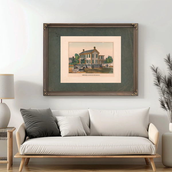 Abraham Lincolns Residence 19th Century — Framed Wall Art Room View | Bella Frye
