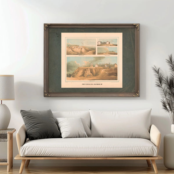 Fort Federal Hill Baltimore Md 1862 — Framed Wall Art Room View | Bella Frye