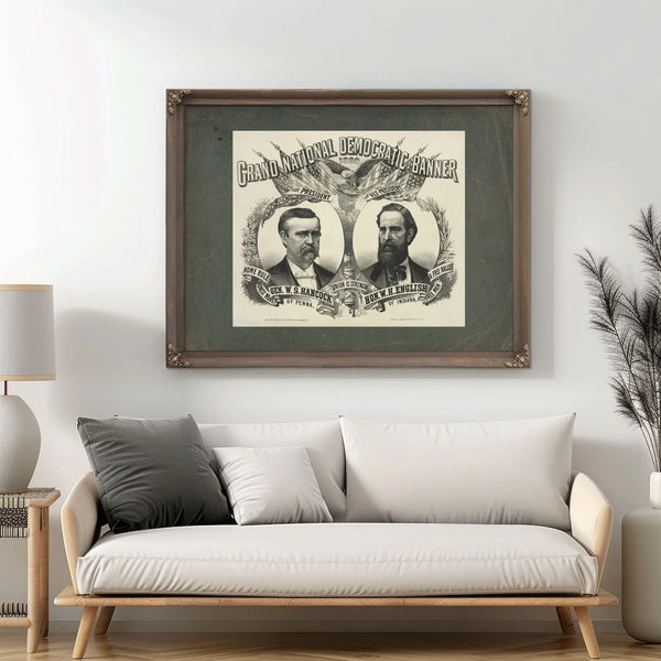 Grand National Democratic Banner_ 188 188 — Framed Wall Art Room View | Bella Frye
