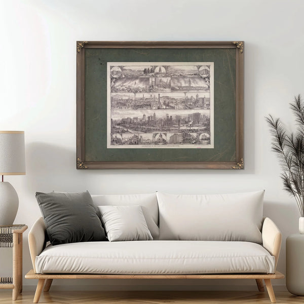 Destruction of San Francisco by Earthquake Fire 19th Century — Framed Wall Art Room View | Bella Frye