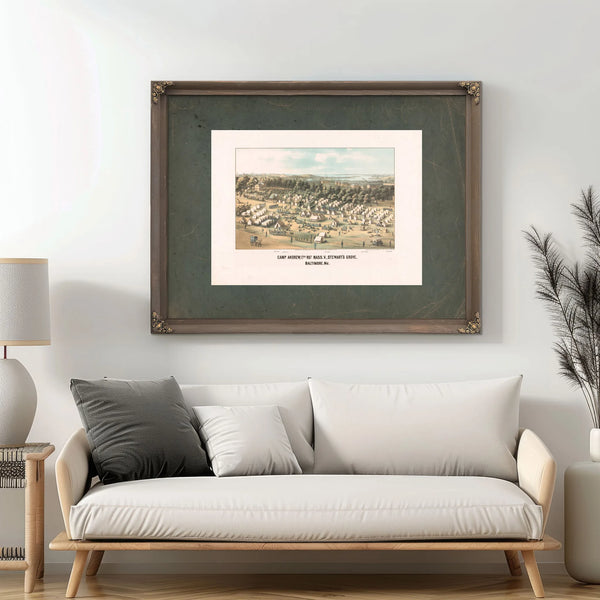 Camp Andrew 17th Rgt Mass V Stewarts Grove Baltimore Md 1861 — Framed Wall Art Room View | Bella Frye