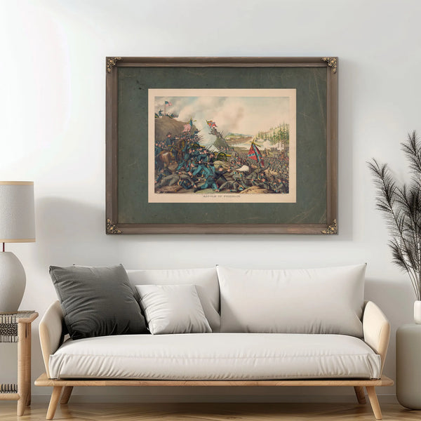 Battle of Franklin November 3 1864 Union Gen Schofield Conf Gen Hood 1891 — Framed Wall Art Room View | Bella Frye
