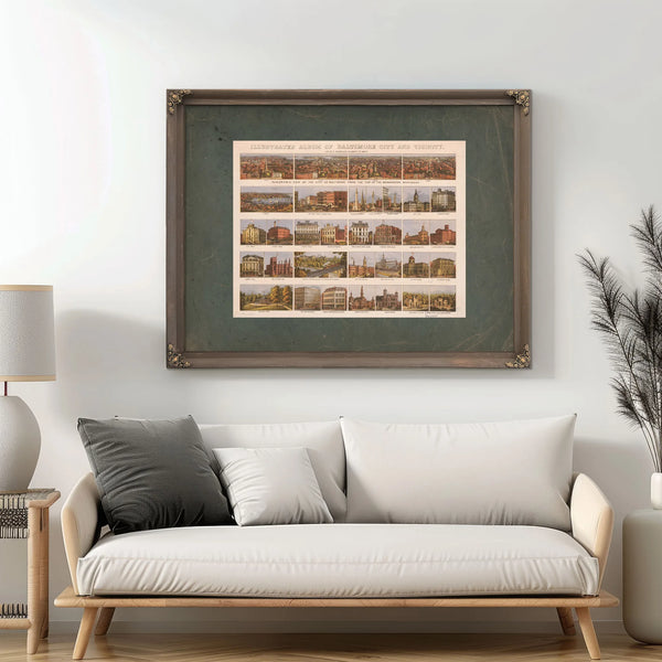 Illustrated Album of Baltimore City and Vicinity 1872 — Framed Wall Art Room View | Bella Frye