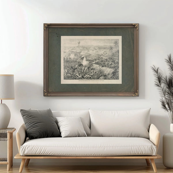 Capture of El Caney El Paso Fortifications of Santiago 1898 — Framed Wall Art Room View | Bella Frye