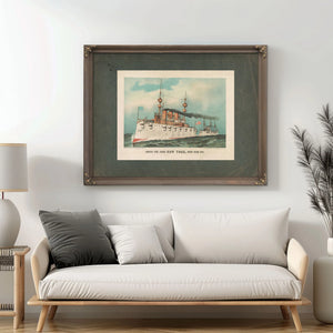 Armoured Steel Cruiser New York United States Navy 1893 — Framed Wall Art Room View | Bella Frye