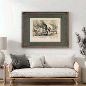 Com Farraguts Fleet Passing the Forts on the Mississippi April 24th 1862 the — Framed Wall Art Room View | Bella Frye