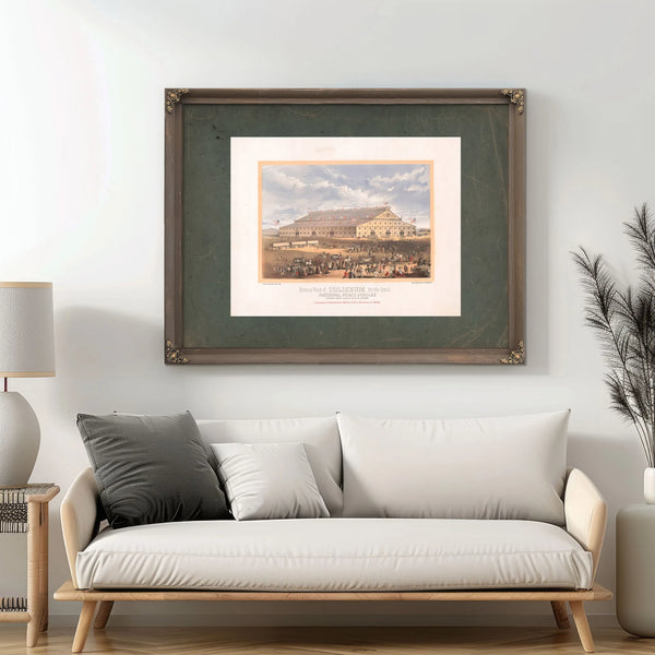 Exterior View of Coliseum for the Grand National Peace Jubilee Boston Mass J — Framed Wall Art Room View | Bella Frye
