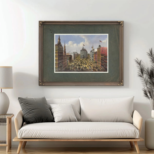 Broadway New York_ From the Western Union Telegraph Building Looking North 1 — Framed Wall Art Room View | Bella Frye