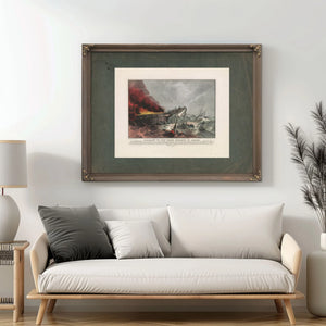 Burning of the Ocean Monarch of Boston in the English Channel August 24th 18 — Framed Wall Art Room View | Bella Frye
