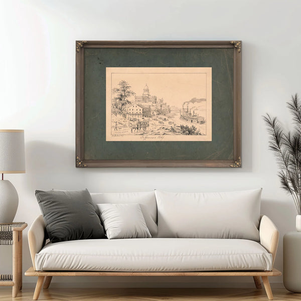 Jefferson City 1844 185 — Framed Wall Art Room View | Bella Frye