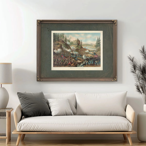 Battle of Chattanoogagen Thomas Charge Near Orchard Knob Nov 24 1863parts Ao — Framed Wall Art Room View | Bella Frye