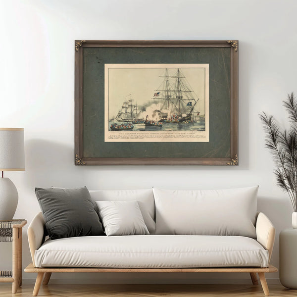 American Privateer General Armstrong Capt Sam C Reid — Framed Wall Art Room View | Bella Frye