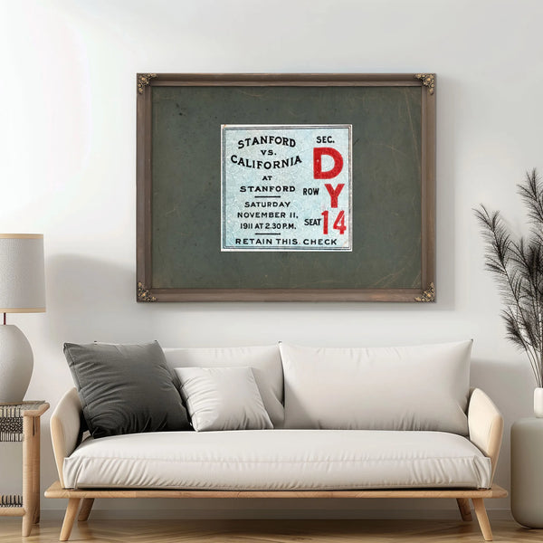 Ticket 1911 Big Game — Framed Wall Art Room View | Bella Frye
