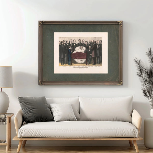 Death of Abraham Lincoln April 15th 1865 1865 — Framed Wall Art Room View | Bella Frye