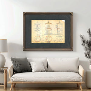 The Keepers Blueprint Baltimore Harbor Light Station Plans of 1885 — Framed Wall Art Room View | Bella Frye
