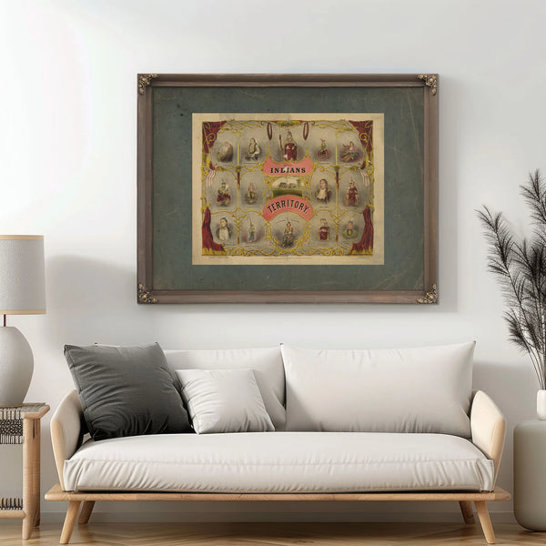 Indians of the Territory 1875 — Framed Wall Art Room View | Bella Frye