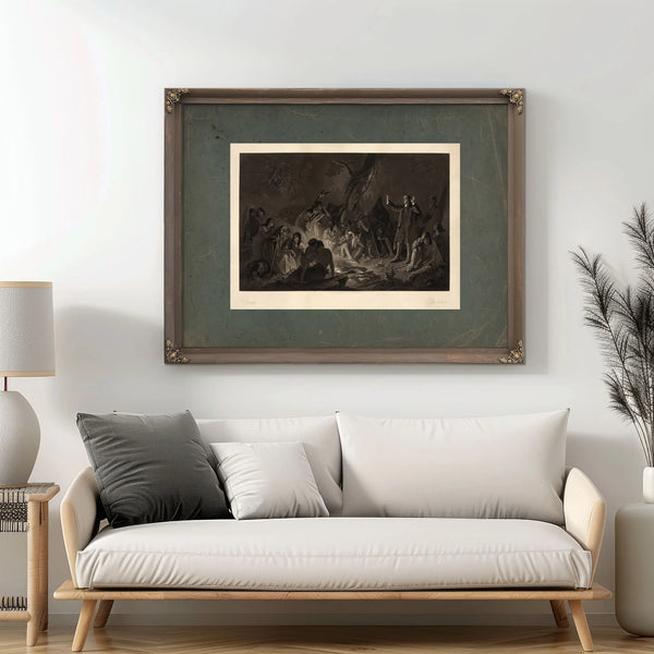 David Zeisberger Preaching to the Indians 1864 — Framed Wall Art Room View | Bella Frye