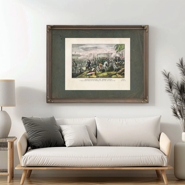Capitulation of Vera Cruz the Mexican Soldiers Marching Out and Surrendering — Framed Wall Art Room View | Bella Frye
