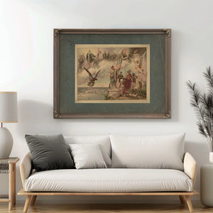 Depiction of Chicago Worlds Fair in Lower Left Allegorical Figures on the Ri — Framed Wall Art Room View | Bella Frye