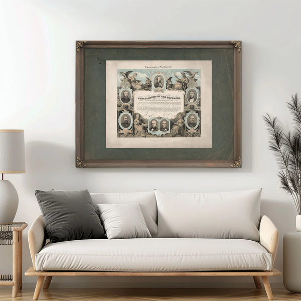Emancipation Proclamation Proclamation by the Governor 1865 — Framed Wall Art Room View | Bella Frye