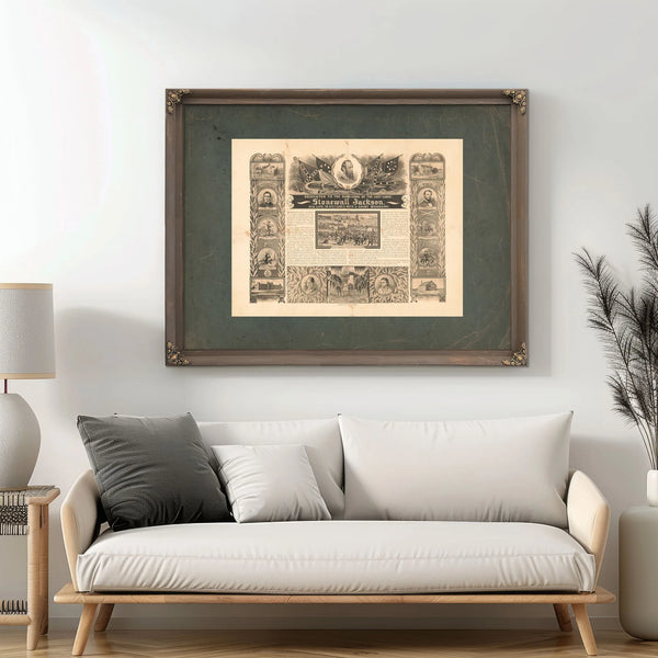 Dedicated to the Survivors of the Lost Cause Stonewall Jackson His Life in P — Framed Wall Art Room View | Bella Frye