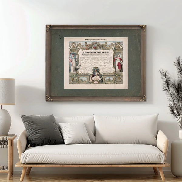 Emancipation Ordinance of Missouri an Ordinance Abolishing Slavery in Missou — Framed Wall Art Room View | Bella Frye