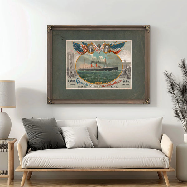 Compagnie Generale Transatlantique 19 — Framed Wall Art Room View | Bella Frye