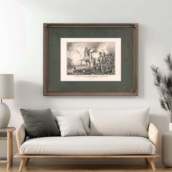 Death of Adjutant General George S Lincoln 1847 — Framed Wall Art Room View | Bella Frye