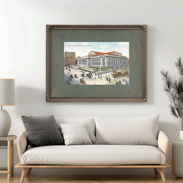 The Grand Repository New York Public Library Postcard — Framed Wall Art Room View | Bella Frye
