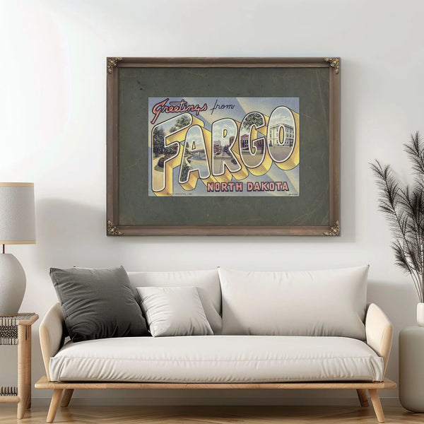 North Dakota Fargo — Framed Wall Art Room View | Bella Frye