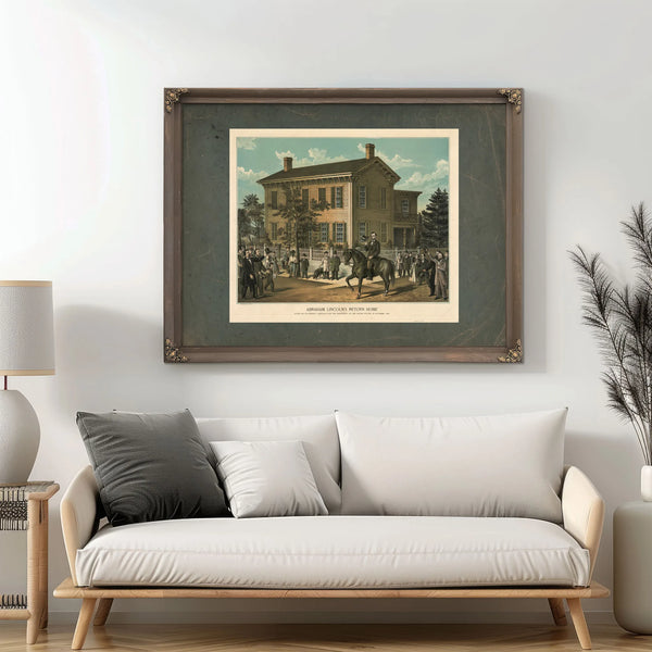 Abraham Lincolns Return Home After His Successful Campaign for the Presidency — Framed Wall Art Room View | Bella Frye