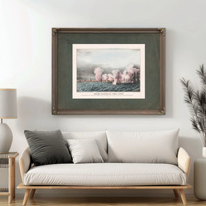 Grand Salute at Vera Cruz From the American Fleet and the Castle San Juan Du — Framed Wall Art Room View | Bella Frye