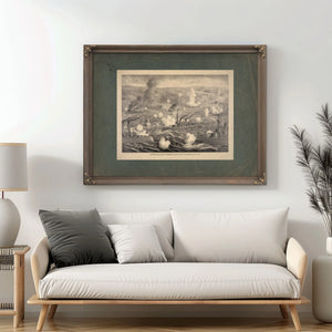 Destruction of Admiral Cerveras Spanish Fleet Off Santiago De Cube 1898 — Framed Wall Art Room View | Bella Frye
