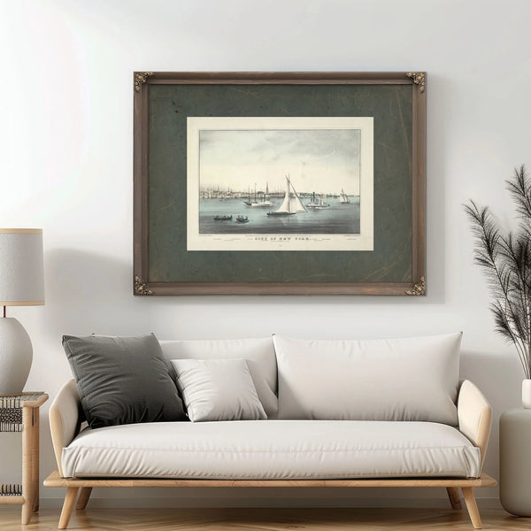 City of New York From Jersey City 1849 — Framed Wall Art Room View | Bella Frye
