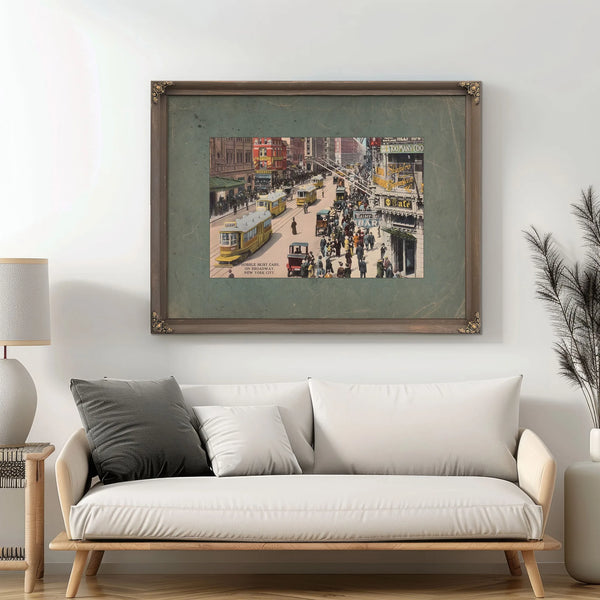 The Broadway Line Gilded Age Street Scene — Framed Wall Art Room View | Bella Frye