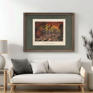 Chicago in Flames Scene at Randolph Street Bridge 1872 1874 — Framed Wall Art Room View | Bella Frye