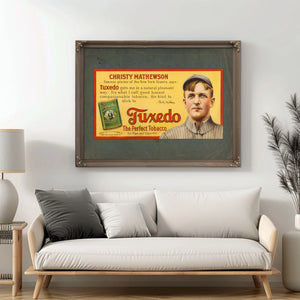 Christy Mathewson Tuxedo Tobacco Trolley Car Advertising Sign 2 — Framed Wall Art Room View | Bella Frye