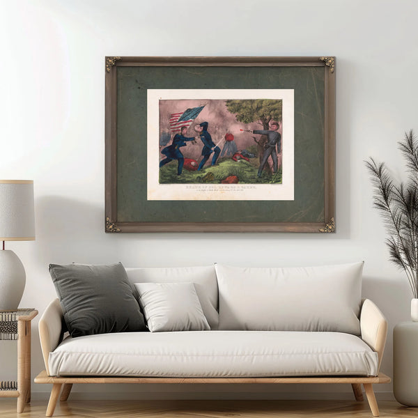 Death of Col Edward D Baker_ at the Battle of Balls Bluff Near Leesburg Va O — Framed Wall Art Room View | Bella Frye