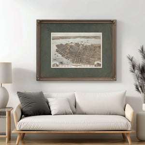 Birds Eye View of the City of Charleston South Carolina 1872 1872 — Framed Wall Art Room View | Bella Frye